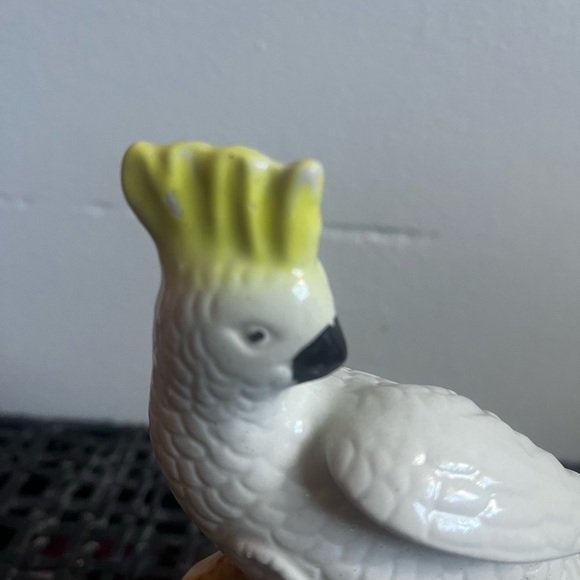 Vintage Cockatoo Bird Ceramic White Made in Brazil approx 8” high - Picture 3 of 5